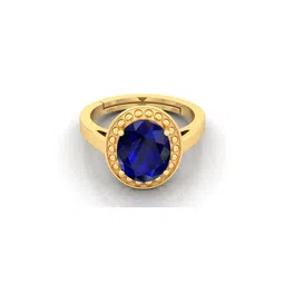 Pranjal Gems Unisex 12.25 Gold Ratti Neelam Blue Sapphire Gemstone Finger Ring-picture-12
