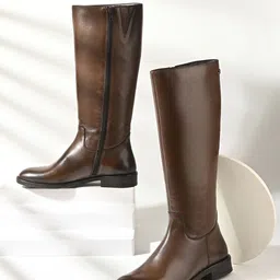 MIORAH Women Round Toe High-Top Cushioned Footbed Leather boots-picture-22