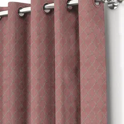 Aura Rose & Gold-Toned 2 Pieces Room Darkening Long Door Curtains-picture-18