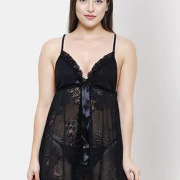 NOIRA Net Shoulder Straps Baby Doll image 1