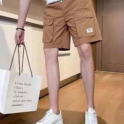 KPOP Men Relaxed Fit Knee Length Shorts image 3