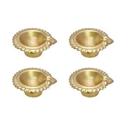 Extreme Karigari 4-Pcs Textured Metal Pooja Diyas image 1