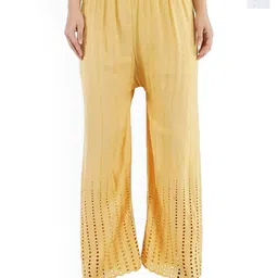 SRISARAS Women Pack Of 2 Striped Self Design Relaxed Fit Cotton Parallel Trousers-picture-36