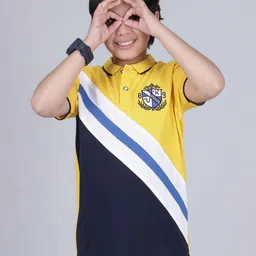 Cantabil Boys Colourblocked Polo Collar T-shirt-picture-20