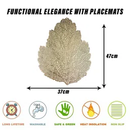 Kuber Industries Gold Toned 2 Pieces Textured Table Placemats image 5