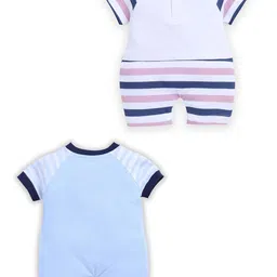 BABY GO Infant Boys Pack Of 2 Printed Pure Cotton Rompers image 5