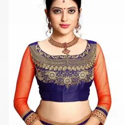 jayant creation Orange Poly Georgette Sarees image 3