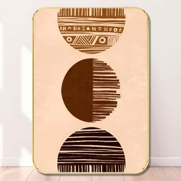 Livin'luxe Maroon & Black Geometric Abstract Circles Wall Art-picture-14