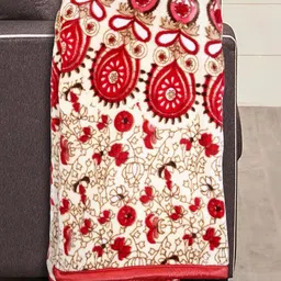 tundwal's Red & White Floral Mink Heavy Winter Double Bed Blanket image 4