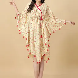 BAPS Floral Printed Pure Cotton Kaftan Dress-picture-37