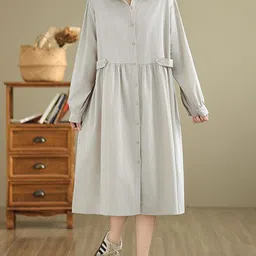 StyleCast x Revolte Shirt Collar Shirt Midi Dress-picture-27