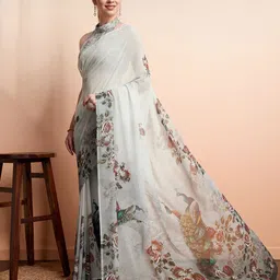 RACHNA Floral Pure Georgette Ready to Wear Saree image 1