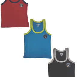 Zoom Minimondo Boys Pack Of 3 Assorted Cotton Innerwear Vests-picture-24