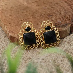 Ozanoo Gold-Plated Square Studs Earrings-picture-29