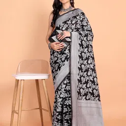 KULNAARI Floral Woven Design Zari Banarasi Saree-picture-16