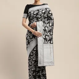 KULNAARI Floral Woven Design Zari Banarasi Saree-picture-14