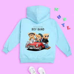 NUSYL Kids Teddy Bear Printed Long Sleeves Hooded Pullover Sweatshirt image 1