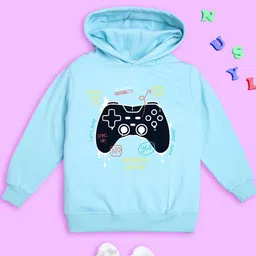 NUSYL Kids Graphic Printed Hooded Long Sleeves Fleece Pullover Sweatshirt-picture-38