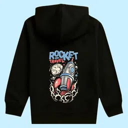NUSYL Unisex Kids Rocket Printed Hooded Fleece Sweatshirt-picture-11