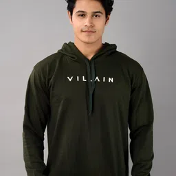 VILLAIN Brand Logo Printed Hooded Sweatshirt-picture-30