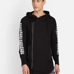 PUNK Men Black Printed Hooded Sweatshirt-picture-14