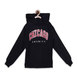 Fashionable Girls Typography Printed Hooded Sweatshirt-image-49