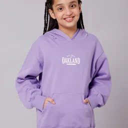 Alan Jones Girls Typography Printed Hooded Sweatshirt-image-20