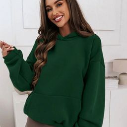 StyleCast Green Hooded Terry Pullover Sweatshirt-picture-47