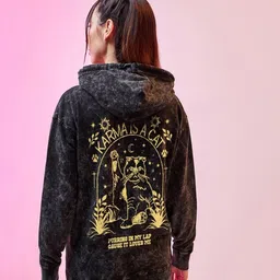 Bewakoof Heavy Duty Typography Printed Hooded Sweatshirt-picture-26