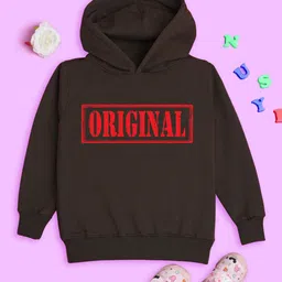 NUSYL Kids Typography Printed Hooded Neck Fleece Pullover Sweatshirt-image-63