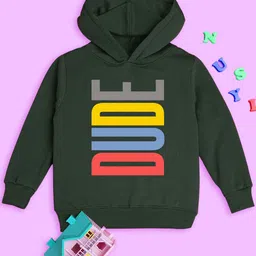 NUSYL Kids Typography Printed Hooded Fleece Pullover Sweatshirt-picture-15
