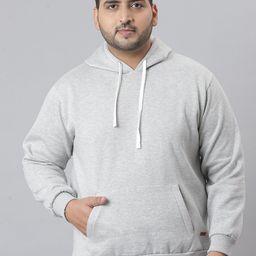Instafab Plus Men Grey Hooded Sweatshirt-picture-17
