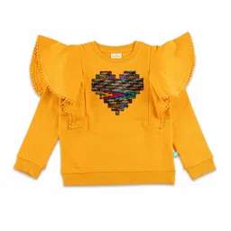 JusCubs Girls Yellow Embellished Sweatshirt-image-31