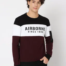Mufti Printed Round Neck Pure Cotton Sweatshirt image 1