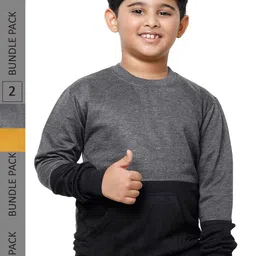 IndiWeaves Boys Pack of 2 Colourblocked Sweatshirt-picture-19