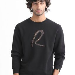 RARE RABBIT Men Marcel Typography Printed Applique Sweatshirt-picture-47