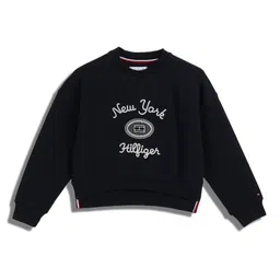 Tommy Hilfiger Girls Typography Printed Long Sleeves Pullover Sweatshirt-image-3