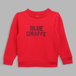 Blue Giraffe Boys Red Printed Sweatshirt image 1