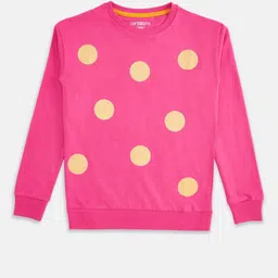 Pantaloons Junior Girls Fuchsia Printed Sweatshirt-picture-35