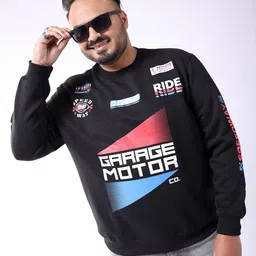 hardsoda by the indian garage co HARDSODA Plus Size Round Neck Printed Sweatshirt-picture-19