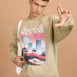 HIGHLANDER Brown Graphic Printed Oversized Sweatshirt-picture-39