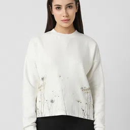 Van Heusen Woman Floral Printed Drop Shoulder Sleeves Cotton Pullover image 1