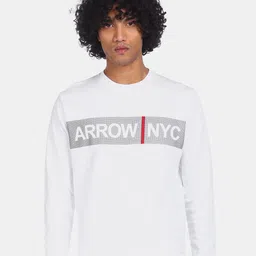Arrow Sport Men White Printed Sweatshirt-image-53