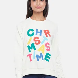 People Women Off White Typography Printed Sweatshirt-picture-10