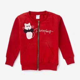 K&U Girls Red Printed Round Neck Sweatshirt-picture-21