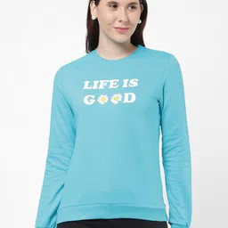 R&B Women Blue Printed Cotton Sweatshirt-picture-10