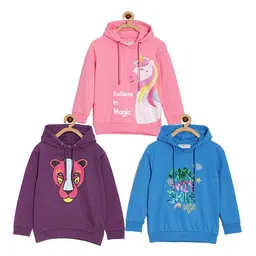 The Mom Store Kids Pack Of 3 Graphic Printed Hooded Sweatshirt-picture-11