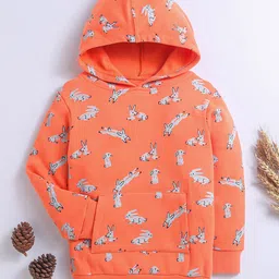 Nino Bambino Unisex Kids Conversational Printed Hooded Cotton Pullover-image-35