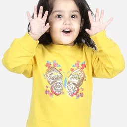 BownBee Girls Yellow Embellished Sweatshirt-picture-20