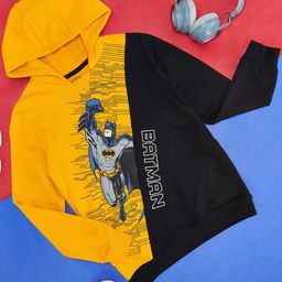 Pantaloons Junior Boys Batman Printed Hooded Cotton Pullover Sweatshirt-picture-5
